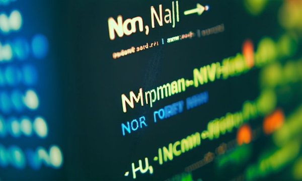 صفحه نمایش کامپیوتر با کدهای دستور npm init