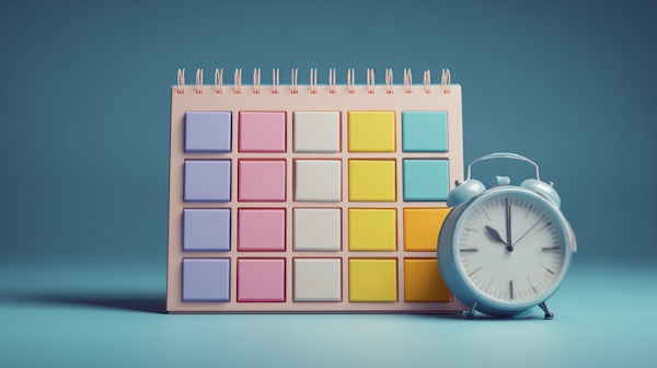 تقویم رنگی با ساعت زنگ دار