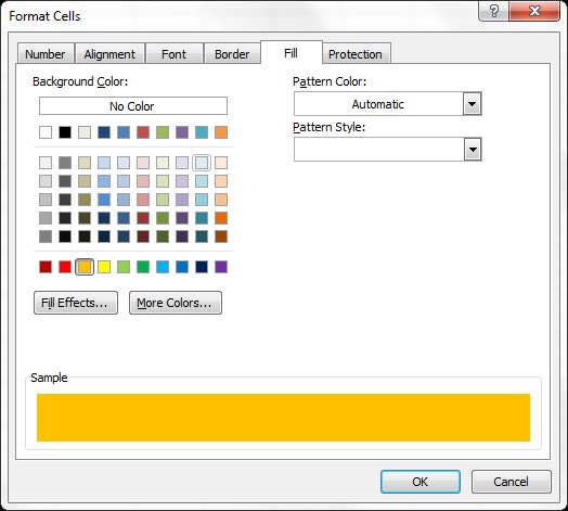 تغییر رنگ سلول با استفاده از Format cells -تغییر رنگ سلول در اکسل با شرط