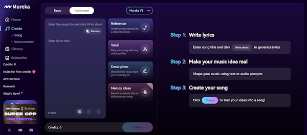 محیط کار ابزار هوش مصنوعی mureka