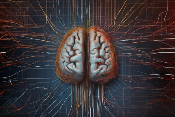 مغز که با نورون های مختلف احاطه شده است - فیزیولوژی اعصاب و غدد