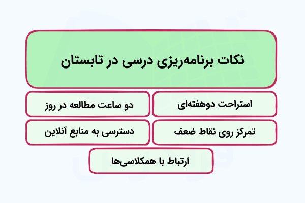 نکات برنامه ریزی درسی در تابستان