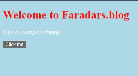 استفاده از تگ های style و script برای ساخت یک صفحه ساده