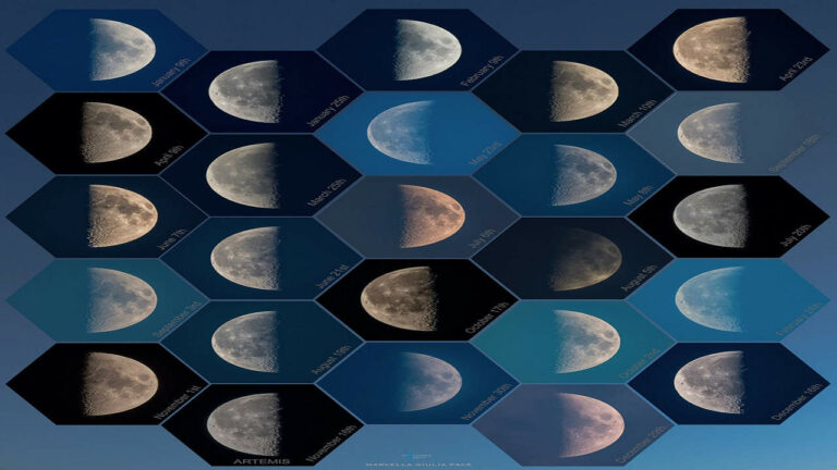 فازهای تربیع ماه — تصویر نجومی ناسا