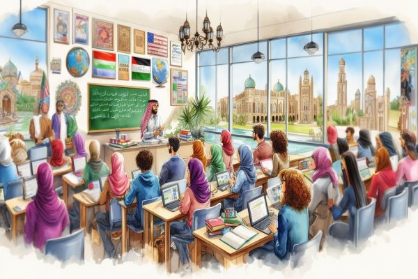 دانشجوها در کلاس عربی