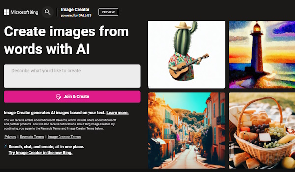 شروع کار با وب سایت Bing برای تولید تصاویر AI