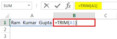 مثال تابع TRIM
