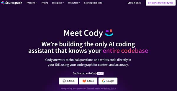 صفحه وب سایت cody