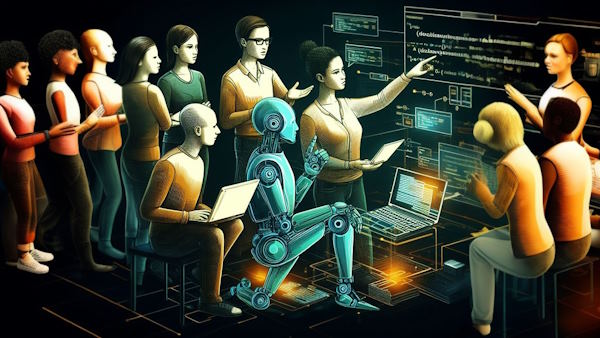 ربات هوش مصنوعی در حال آموزش برنامه نویسی به افراد است - تقویت برنامه نویسی با هوش مصنوعی