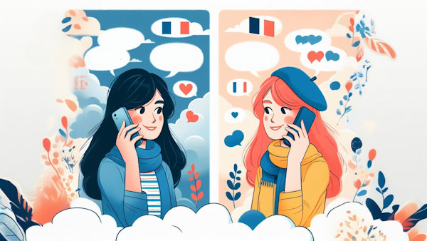 دو دختر در حال مکالمه تلفنی با هم 