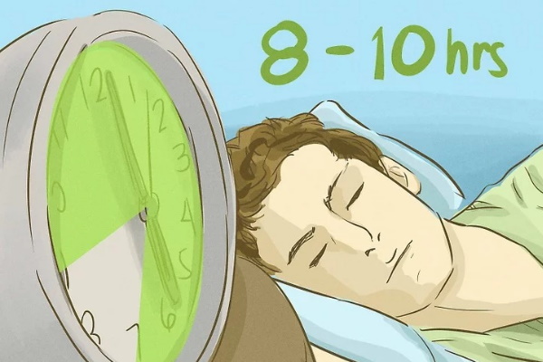 نقاشی مردی که در حالت خوابیدن است و در مقابل آن ساعت قرار دارد.