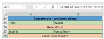 مثال استفاده از تابع Concatenate در اکسل- فرمول های اکسل