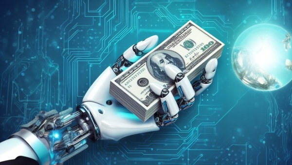 دلار در دست ربات هوش مصنوعی