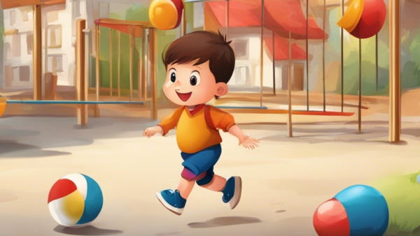 یک پسربچه در حال بازی با توپ