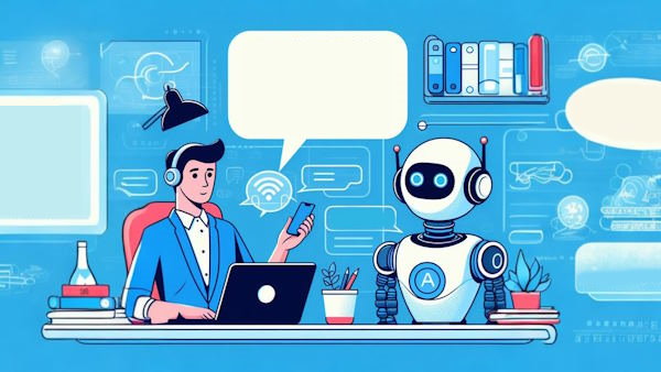 مردی در حال کمک گرفتن از هوش مصنوعی برای ترجمه جملات است - کاربرد ماشین لرنینگ در ترجمه