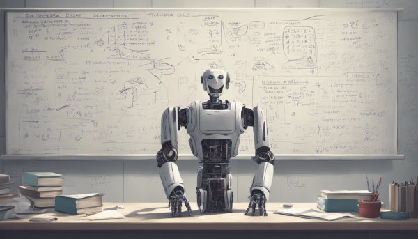 یک ربات در کلاس ریاضی (تصویر تزئینی مطلب حل مسائل ریاضی با هوش مصنوعی)