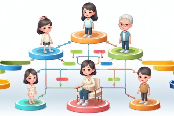 وراثت چندسطحی در یک خانواده ژاپنی به تصویر کشیده شده است.