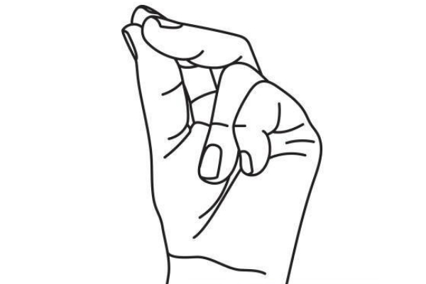 قرار دادن نوک انگشت اشاره بر روی دو انگشت شست و انگشت میانی به نشانه اعتبار بیشتر