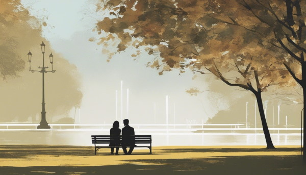 دو نفر نشسته بر روی صندلی در یک پارک