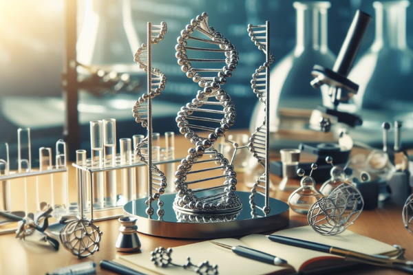 مولکول dna روی یک میز آزمایشگاه