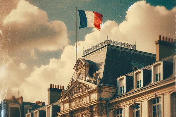 مدرسه آموزش زبان فرانسه و پرچم کشور فرانسه