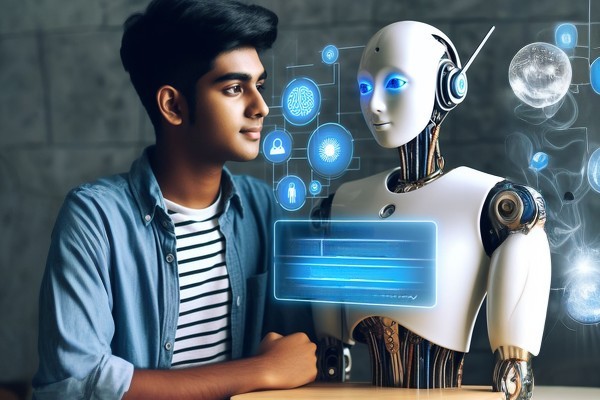 ارتباط فردی جوان با ربات هوش مصنوعی از طریق چت - pi چیست