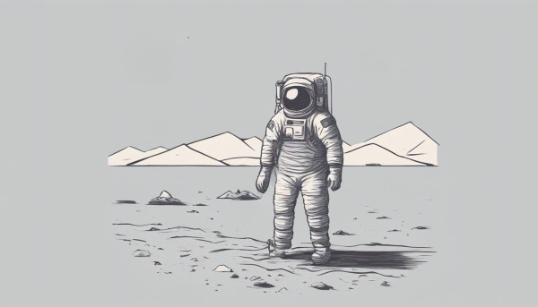 یک فضانورد روی سطح ماه