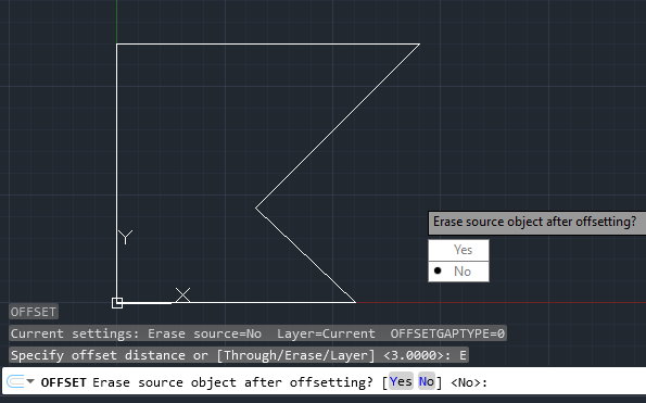 تنظیم پاک شدن شی اصلی هنگام اجرای دستور OFFSET در اتوکد