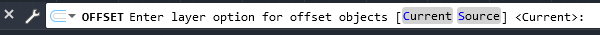 تنظیم لایه بندی کپی موازی در دستور OFFSET در AutoCAD