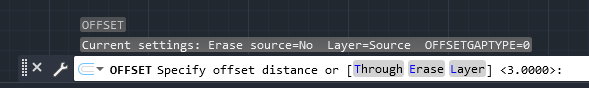 پیش نمایش تنظیمات دستور OFFSET در AutoCAD