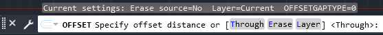 پیش نمایش تنظیمات دستور OFFSET در AutoCAD