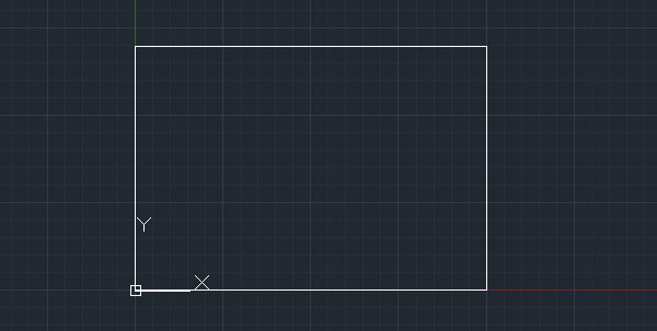 مستطیل رسم شده در اتوکد
