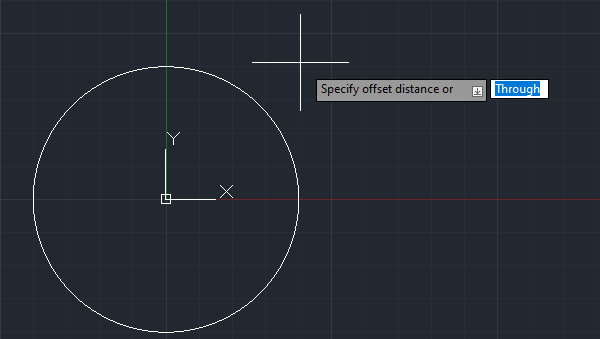 ورودی پویای دستور OFFSET در AutoCAD در کنار نشانگر ماوس