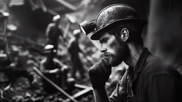 مردی کلاه ایمنی به سر دارد و در معدن کار می‌کند - سم شناسی فلزات 