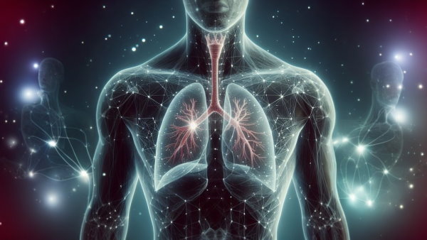 مدل بدن انسان که ریه‌ها در آن مشخص است - فیزیک بدن انسان 