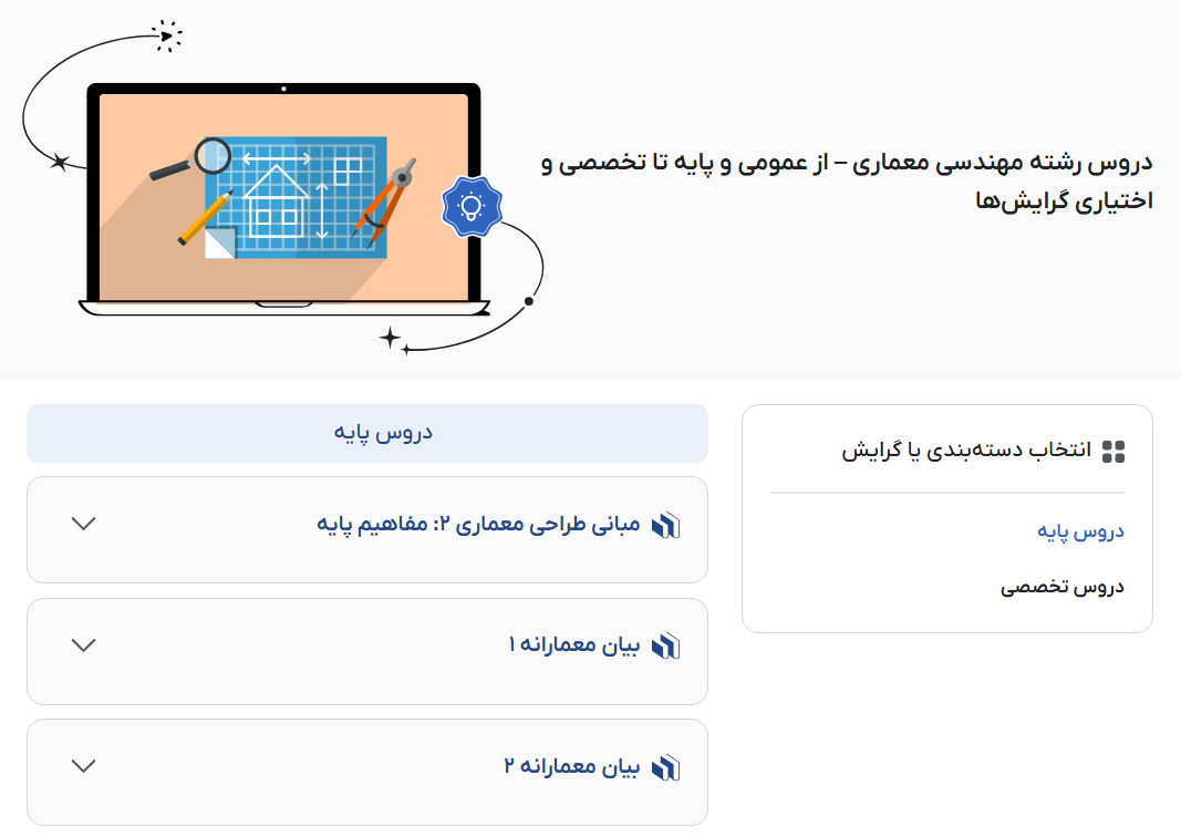 دروس رشته مهندسی معماری – از عمومی و پایه تا تخصصی و اختیاری گرایشها