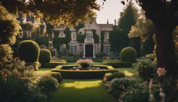 تصویر خانه‌ای در وسط باغ