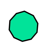 تصویر یک ده‌ضلعی سبز