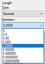 تنظیم دقت نمایش اعداد در پنجره تغییر واحد در اتوکد