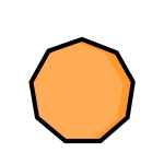 تصویر یک نه‌ضلعی نارنجی