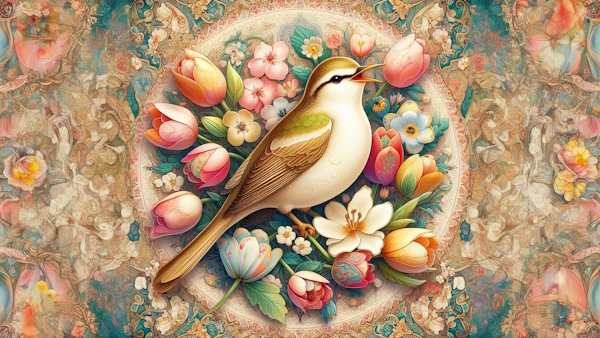 پرنده با گل و نقوش سنتی ایرانی - اسلوب معادله چیست