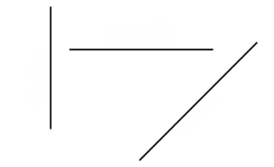 تصویر خط عمودی، افقی و مورب