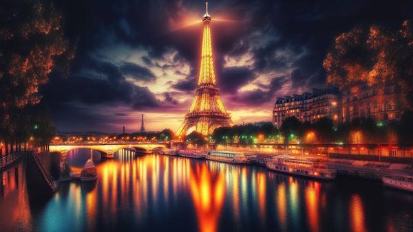 برج ایفل فرانسه در شب