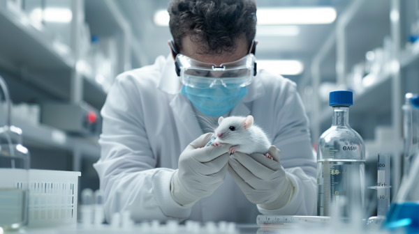 محققی به یک موش واکسن تزریق می‌کند