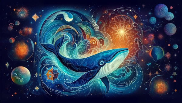 نهنگ آبی با طرح های فضا