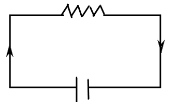 اتصال مقاومت و باتری به یکدیگر در مدار ساده الکتریکی