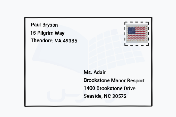 نوشتن آدرس انگلیسی پشت پاکت نامه