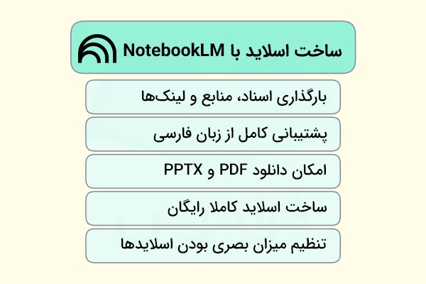 ساخت اسلاید با notebooklm
