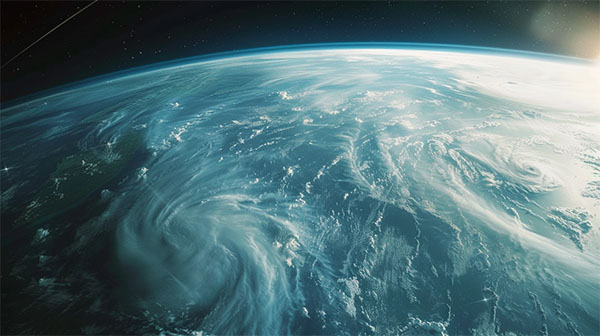 تصویری هوایی از طوفان روی زمین