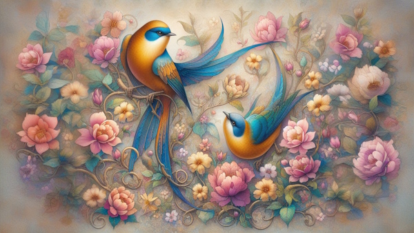 دو پرنده در باغ گل - صرف فعل امر در عربی